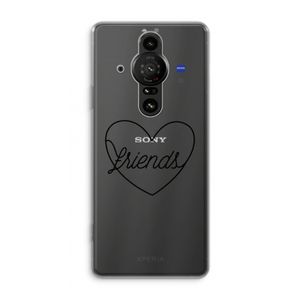 Friends heart black: Sony Xperia Pro-I Transparant Hoesje
