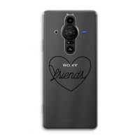 Friends heart black: Sony Xperia Pro-I Transparant Hoesje