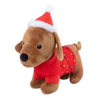 Honden knuffel Xmas Dog, bruin-rood Honden knuffel Xmas Dog, bruin-rood