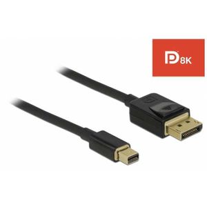 DeLOCK Mini DisplayPort > DisplayPort kabel 1 meter, 8K 60 Hz