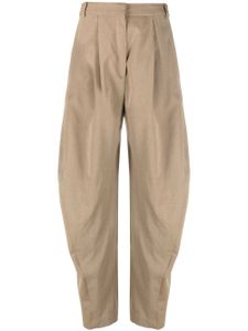 Tibi pantalon de tailleur en laine à coupe ample - Marron