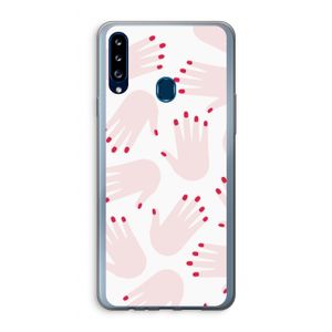 Hands pink: Samsung Galaxy A20s Transparant Hoesje