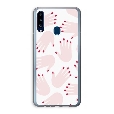 Hands pink: Samsung Galaxy A20s Transparant Hoesje