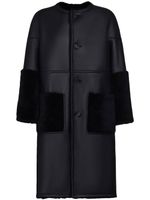 Marni manteau en peau lainée à design réversible - Noir