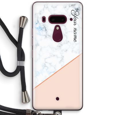 Marmer in stijl: HTC U12+ Transparant Hoesje met koord