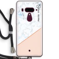 Marmer in stijl: HTC U12+ Transparant Hoesje met koord