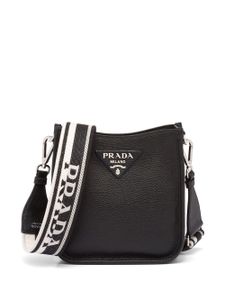 Prada mini sac porté épaule à plaque logo - Noir