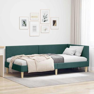 Hoekbedframe Anders met hoofdeinde Donkergroen 90 x 200 cm