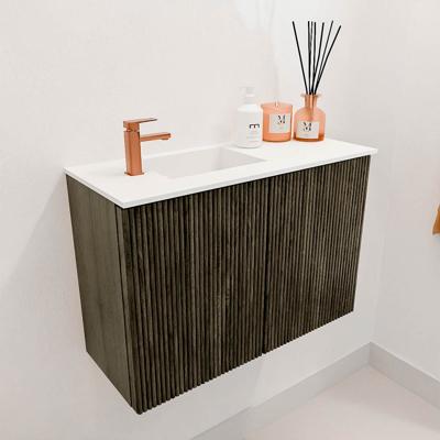 Toiletmeubel Mondiaz Joya | 60 cm | Meubelkleur Shadow | Faye wastafel Talc Links | 1 kraangat