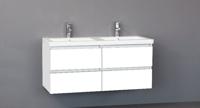 Badmeubel Trend Keramiek 120 Hoogglans Wit met 4 lades