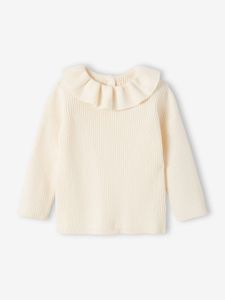 Babytruitje met ruches ecru