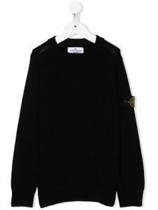 Stone Island Junior pull à patch logo - Noir