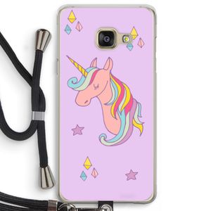 Roze eenhoorn: Samsung Galaxy A3 (2016) Transparant Hoesje met koord