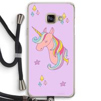 Roze eenhoorn: Samsung Galaxy A3 (2016) Transparant Hoesje met koord