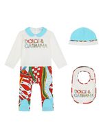 Dolce & Gabbana Kids lot de trois grenouillères à imprimé Carretto - Blanc - thumbnail