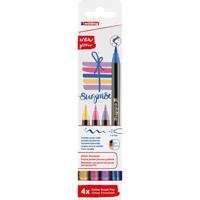 Brushpen edding 1340 4st glitter assorti