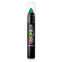 Face paint stick - metallic groen - 3,5 gram - schmink/make-up stift/potlood