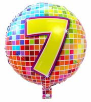 7 jaar Birthday Blocks folieballon - 43 cm