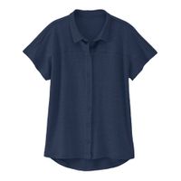 Linnen-jersey blouse, nachtblauw Maat: 40/42