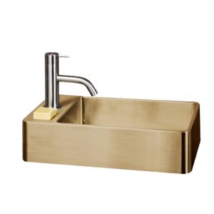 Fontein Lanesto Vanity 22x40x10 cm RVS Gold (excl kraan incl waste)