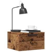 Nachtkastjes wandgemonteerd 2 st 34x30x20 cm oud houtkleurig
