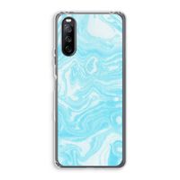 Waterverf blauw: Sony Xperia 10 III Transparant Hoesje