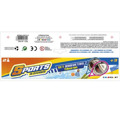 Racquet Set Colorbaby 22 x 48 x 1,8 cm (6 Stuks)