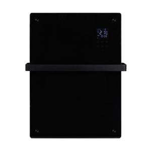 Eurom Alutherm Convectorkachel - 67.1x43.8cm - IP24 - 800watt - wifi - wand- Verticaal - metaal/glas zwart mat 361247