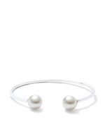 AUTORE bracelet manchette Twin en or blanc 18ct à perles - Argent