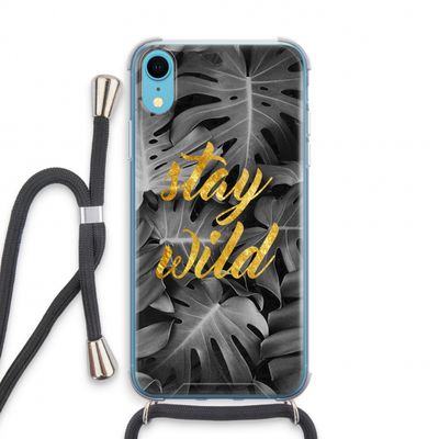 Stay wild: iPhone XR Transparant Hoesje met koord