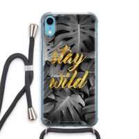 Stay wild: iPhone XR Transparant Hoesje met koord