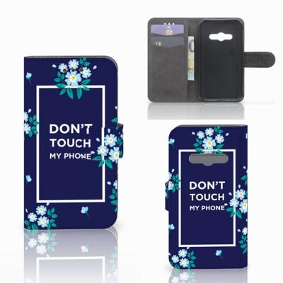 Samsung Galaxy Xcover 3 | Xcover 3 VE Portemonnee Hoesje Flowers Blue DTMP Samsung Galaxy Xcover 3 | Xcover 3 VE Portemonnee Hoesje Flowers Blue DTMP