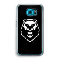Angry Bear (black): Samsung Galaxy S6 Transparant Hoesje - thumbnail
