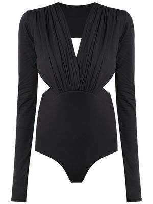 Amir Slama long sleeved bodysuit with cut details - Noir