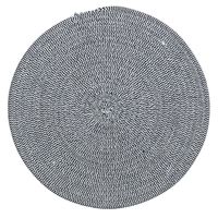 Ronde placemat zwart/wit katoen 38 cm