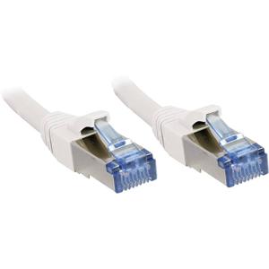 LINDY 47191 RJ45 Netwerkkabel, patchkabel CAT 6A S/FTP 0.50 m Wit Snagless 1 stuk(s)