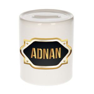 Adnan naam / voornaam kado spaarpot met embleem   -