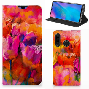 Bookcase Huawei P30 Lite New Edition Tulips