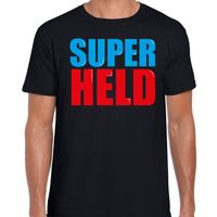 Super held fun tekst t-shirt zwart heren