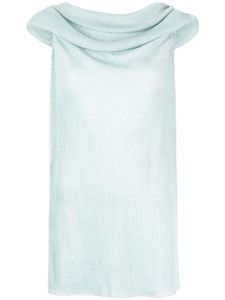 VITELLI haut sans manches à design drapé - Bleu