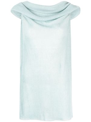 VITELLI haut sans manches à design drapé - Bleu