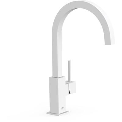 Keukenkraan Tres Top | Opbouw | 360° Draaibaar | Mengkraan | 1-hendel | Vierkant | Wit mat