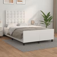 Bedframe met hoofdbord kunstleer wit 120x200 cm