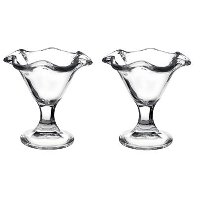 Bormioli Rocco ijs sorbet coupes - 2x stuks - op voet - glas - 240 ml - IJscoupe glazen