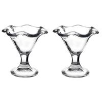 Bormioli Rocco ijs sorbet coupes - 2x stuks - op voet - glas - 240 ml - IJscoupe glazen