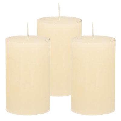 Atmosphera Stompkaars - 3x - ivoor wit - 5 x 8 cm - klein rustiek model - cilinderkaars - kaars Atmosphera Stompkaars - 3x - ivoor wit - 5 x 8 cm - klein rustiek model - cilinderkaars - kaars