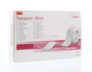 3M Transpore hechtpleister 9.1 x 2.5 (12 Rol)