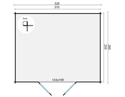Blokhut - Tuinhuis Hypermodern | 28 mm | vuren honinggeel geïmpregneerd