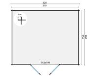 Blokhut - Tuinhuis Hypermodern | 28 mm | vuren honinggeel geïmpregneerd