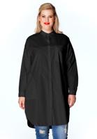 Yoek Tuniek blouse katoen | Zwart | Maat Plus